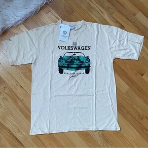 Crazy Shirts Volkswagen Carmann Ghia Beige Graphic Tee coconut Dyed